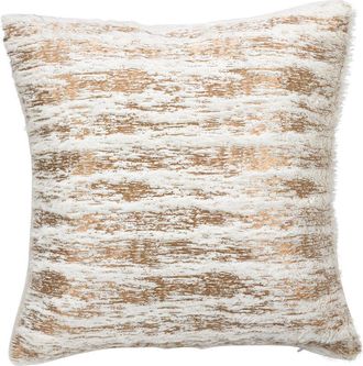 Saro Lifestyle Foil Print Faux Fur Pillow