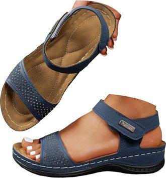 Generic Womens Hiking Sandals Comfortable Walking Sandals Women Summer Dressy Sport Breathable Arch Support Orthopedic Wedge Sandals Leather Open Toe Ankler S