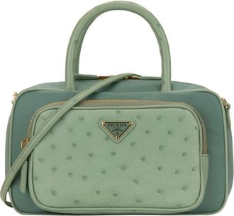 Prada Tassen, Dames, Groen, ONE Size, Leer, Crossbody Bag