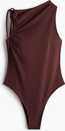 H&M Padded-cup High Leg Swimsuit - Brown
