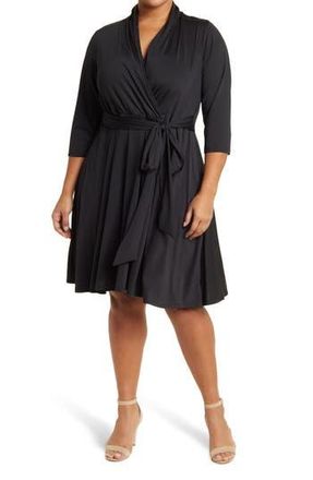By Design Prescott Three-Quarter Sleeve Dress in Black at Nordstrom Rack, Size 4X