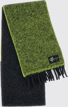 Paul Smith Sciarpa in misto lana bicolor con fantasia astratta e fondo sfrangiato