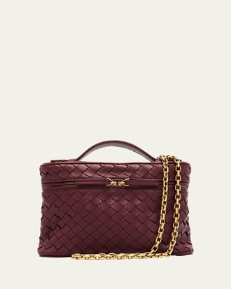Bottega Veneta Small Soft Vanity Intrecciato Leather Crossbody Bag
