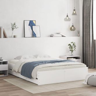 Berkfield Home Bed Frame with Drawers without Mattress White 150x200 cm King Size