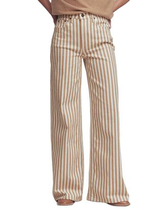 Boden High Rise Linen-Blend Wide Leg Jean