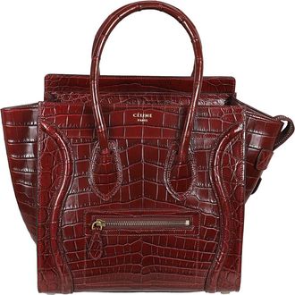 Celine Celine, Tassen, Dames, Bruin, ONE Size, Leer, Micro Luggage Handbag