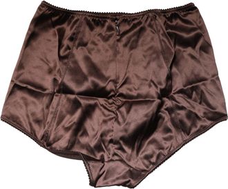 Dolce & Gabbana Womens Brown Silk Blend High Waist Girdle Panty Underwear Elastane Clothing