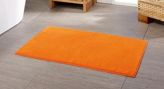 Gözze Badematte »Chenille« Höhe 15 mm rutschhemmend beschichtet fussbodenheizungsgeeignet Badteppich, Uni Farben, besonders weich durch Microfaser, waschbar