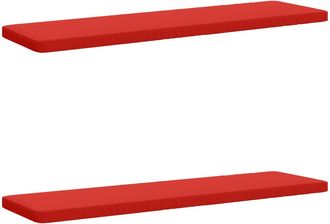 vidaXL Cojines Para Banco De 2 Piezas Vught 2 Uds. 100% Poli&eacute;ster Rojo Vidaxl