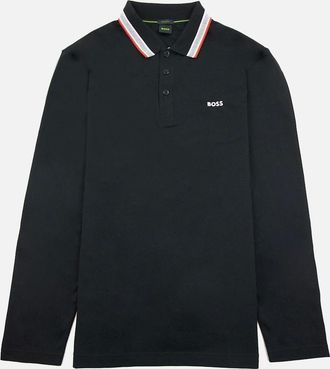 HUGO BOSS Mens Hugo Boss Plisy Regular Fit L/s Polo Black 004 - Size: 44