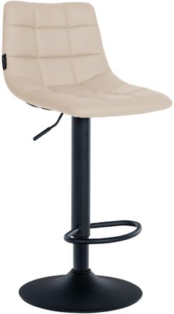 Clp Taburete De Bar Jerry En Piel Sint&eacute;tico Crema Negro