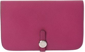 Hermès Rose Purple Togo Leather Long Wallet (Bi-Fold) (Pre-Owned)
