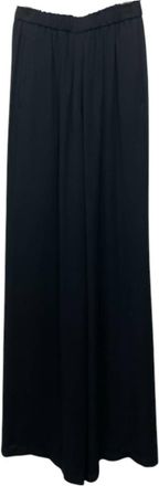 Forte_Forte Womens Georgette Elastic Pants In Nero