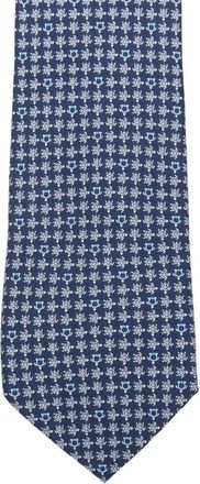 Ferragamo Blue Gancini Printed Tie