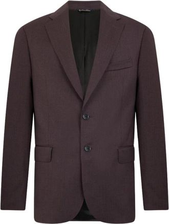 Brooks Brothers Virgin Wool Blazer - Heren - Blazers - Paars - XL - Wol - Jassen