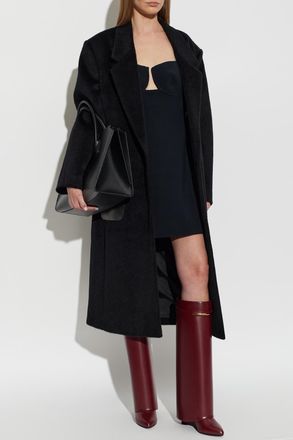 Givenchy Single-vent Wool Coat, Womens, Black