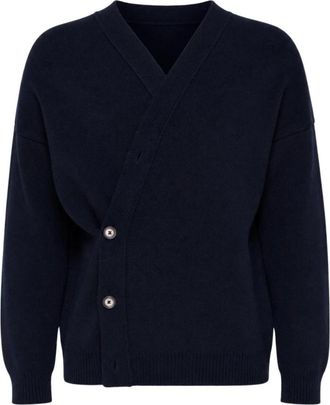 Laneus Cardigan Boxy Fit - Heren - Vesten - Blauw - L - Truien & Vesten