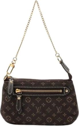 Louis Vuitton Pre-owned Mini Pochette Accessoires - Dames - Vintage Mini Tas - Bruin - ONE Size - Leer - Vintage