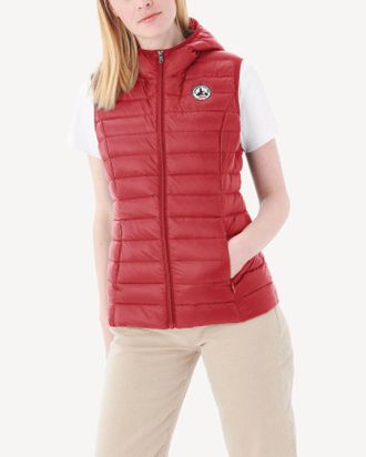 Jott Womens Mali Noos Down Hooded Gilet - Red - Size X-Large