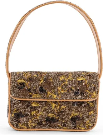 Staud Staud Shoulder Bag With All-Over Bead Embroidery