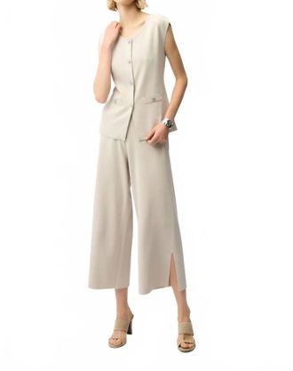 Joseph Ribkoff Pull On Side Slit Culotte Pants In Moonstone