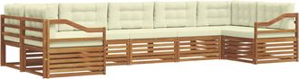 vidaXL Conjunto De Sof&aacute;s De Exterior 7 Uds. Natural Y Crema Vidaxl