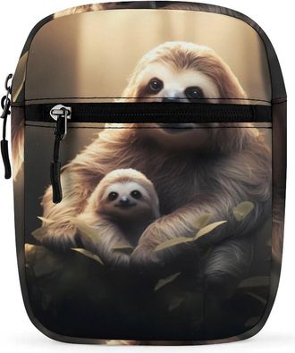 Generic Sloth Crossbody Bag Adjustable Satchel Cute Shoulder Bag Lightweight Sling Bags