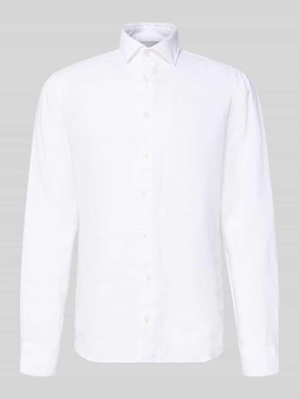 Seidensticker Regular Fit Business-Hemd aus Leinen mit Kentkragen in Weiss, Gr&ouml;&szlig;e 39