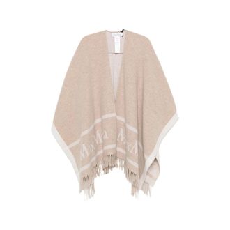 Max Mara Hilde Logo-intarsia Fringed Cape