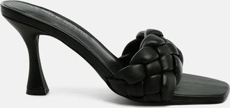 London Rag woven strap square toe heeled sandal