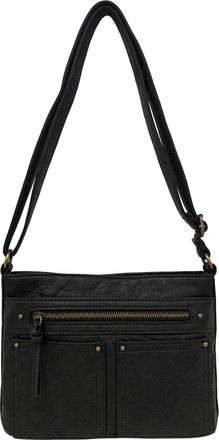 Bueno of California Women Small Crossbody with Front Pockets Shoulder Bag, Black, S