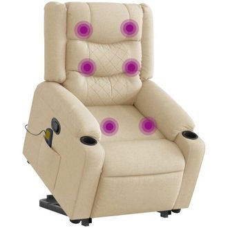 vidaXL Vidaxl - Silla De Masaje Reclinable De Pie De Tela Color Crema