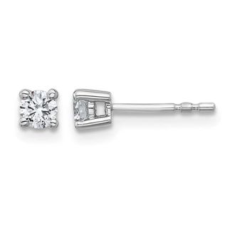 Diamond2Deal 14k Gold 1/3 ct Round Lab Grown Diamond Stud Earrings VS Clarity, D-E Color