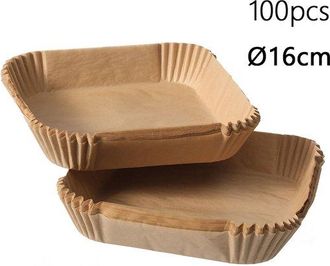 OEM Papel Para Hornear Para Freidora De Aire, 16x16cm, 100 Piezas, Papel Desechable Para Freidoras De Aire De 2 A 3,5 Litros, Asar Resistente Aceite