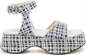AGL Flat Sandalen - Dames - Sandalen - Blauw - 40 EU - Leer - Schoenen
