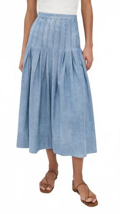 The Great. Rhythm Midi Skirt In Boiler Wash