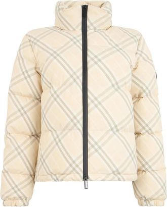 Burberry Jack met hoge kraag en rits - Dames - Winterjassen - Beige - L - Polyester - Jassen