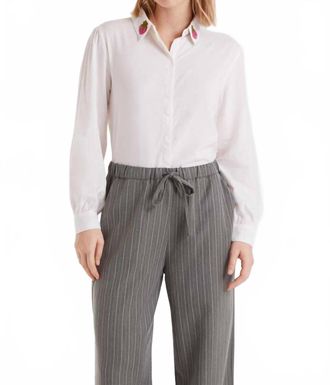 Compa&ntilde;&iacute;afant&aacute;stica Strawberry Collar Shirt In White