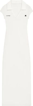 Courr&egrave;ges Maxi-jurk met logo - Wit