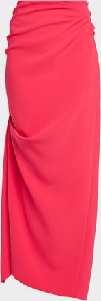 Christopher John Rogers Asymmetric Drape Midi Skirt