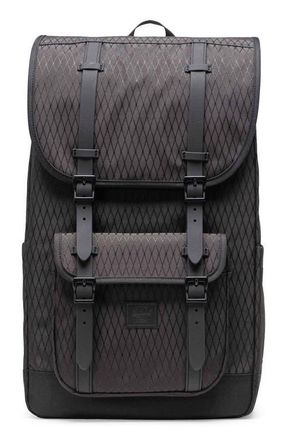 Herschel Little America Backpack in Black Diamond/black at Nordstrom