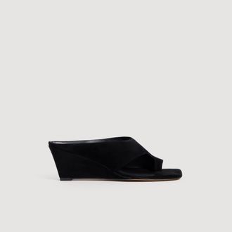 Sandro Suede wedge sandals