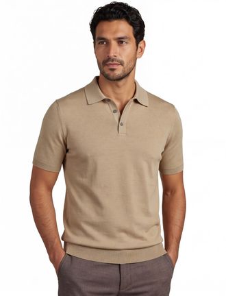 Bugatti Beige katoenen poloshirt Bugatti