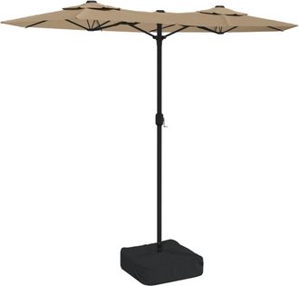 vidaXL Sombrilla Doble De Jard&iacute;n Blanco Gris Taupe 316x145 Cm Vidaxl