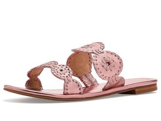 Jack Rogers Lauren II Flat Sandal Womens Sandals Rose Quartz : 6.5 M, Leather