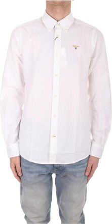 Barbour Herenoverhemd met iconisch logo - Heren - Zakelijke Overhemden - Wit - S - Katoen - Overhemden
