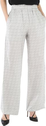 Burberry Seighford Monogram Print Silk-twill Wide-leg Trousers, Brand Size 8 (US Size 6)