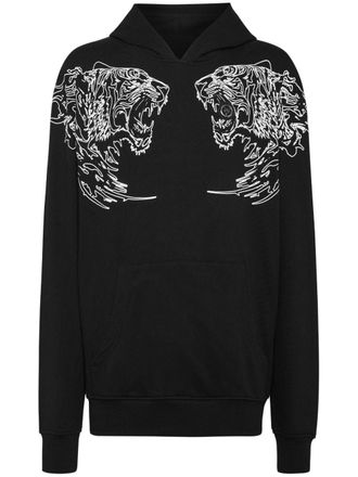 Plein Sport Hoodie met logoprint - Zwart