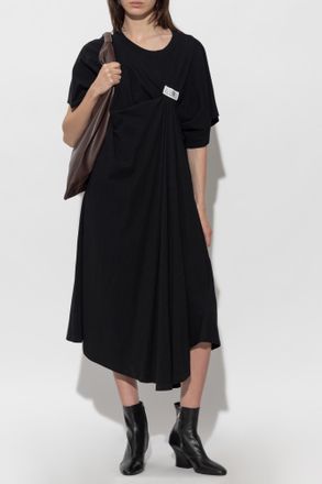 Maison Margiela Oversize Dress With Patch, Womens, Black