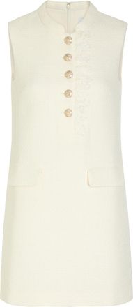 Self Portrait Tailored Boucl&eacute; Mini Dress - Cream - 12 (UK12 / M)